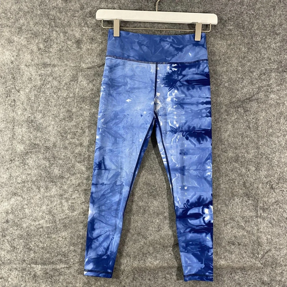 Zyia Active Leggings Girls Small (8-9) Blue Tie Dye Hendrix Light N Tight - Picture 2 of 12